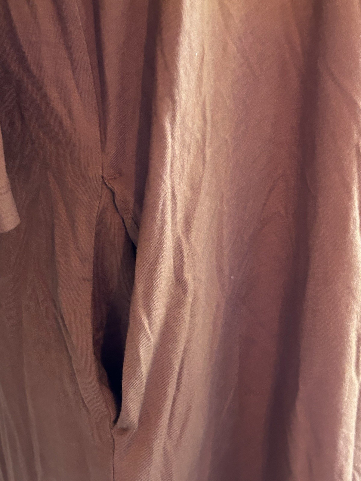 Wool& Wooland Rowena Merino Wool Blend V-neck Swing Dress Large Long Terracotta