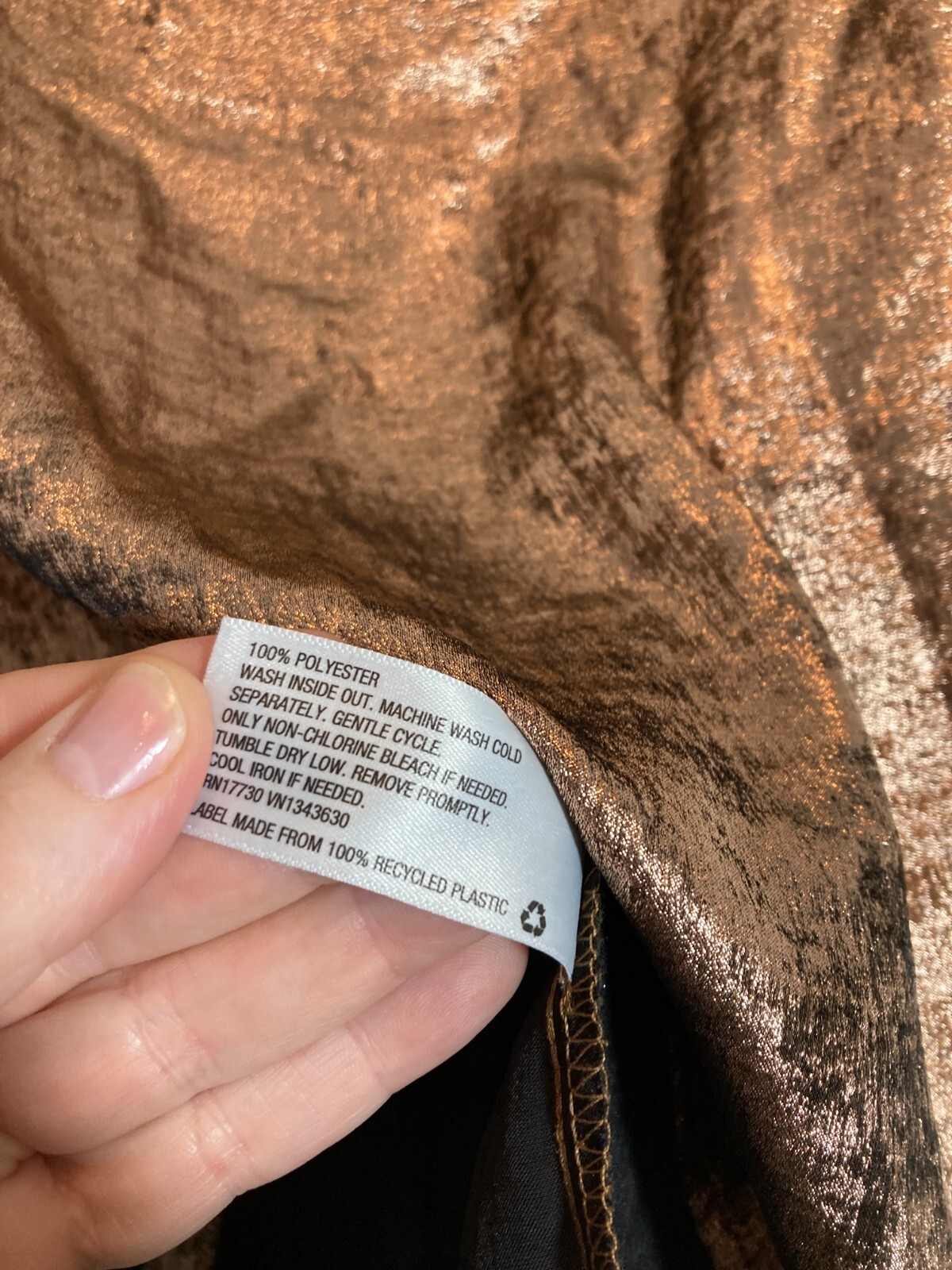 Future Collective Kahlana Barfield Brown Top Womens Small Copper Satin Shimmer