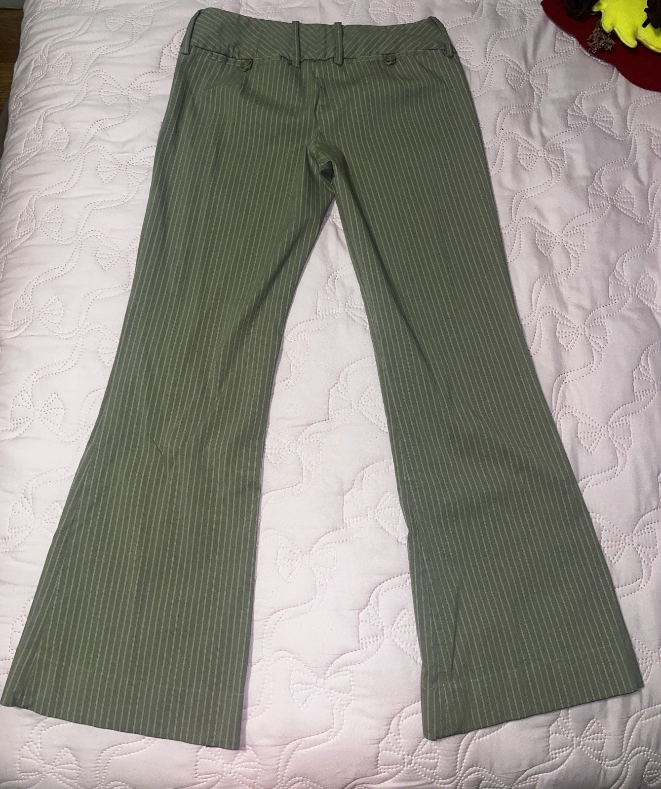 Y2K The Limited Women’s brown Pinstripe Dress Pants Flat Front Flared Regular