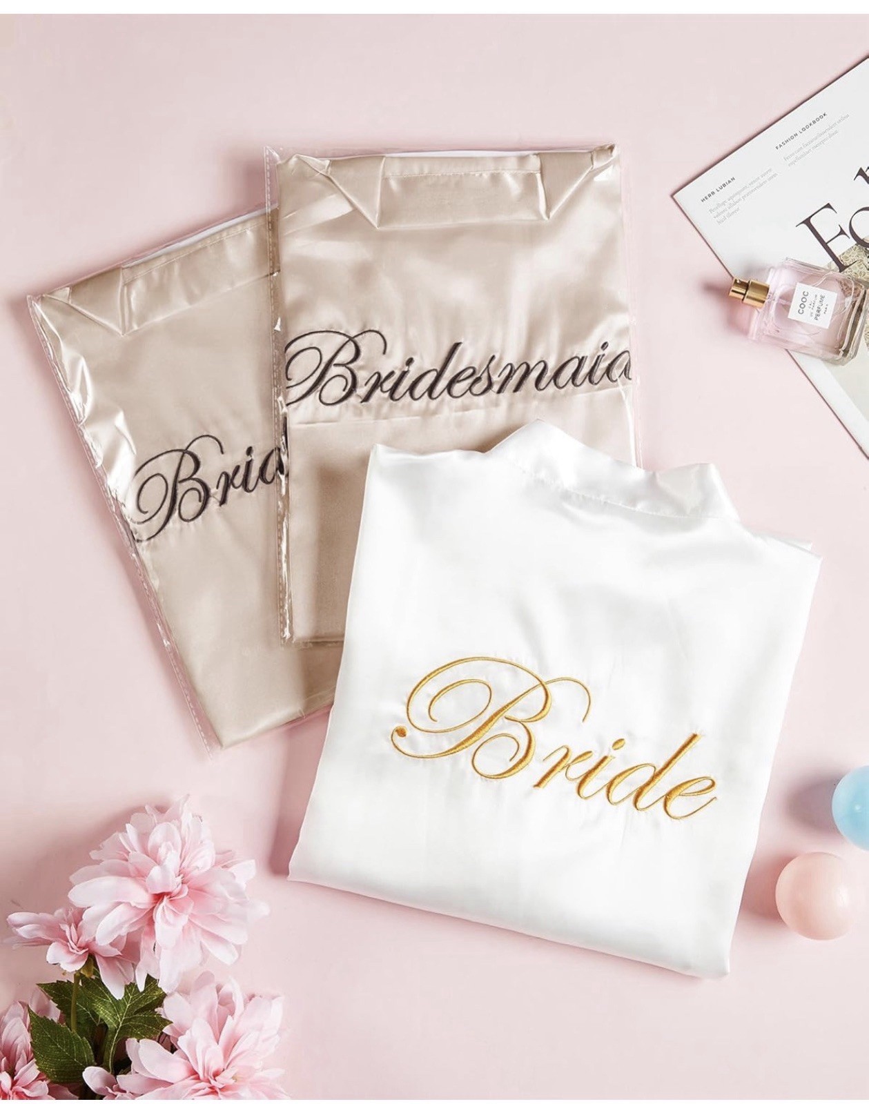 12 Pcs Bridesmaid Kimono Robe sets Bride Silky Wedding Day Bathrobe with Lace