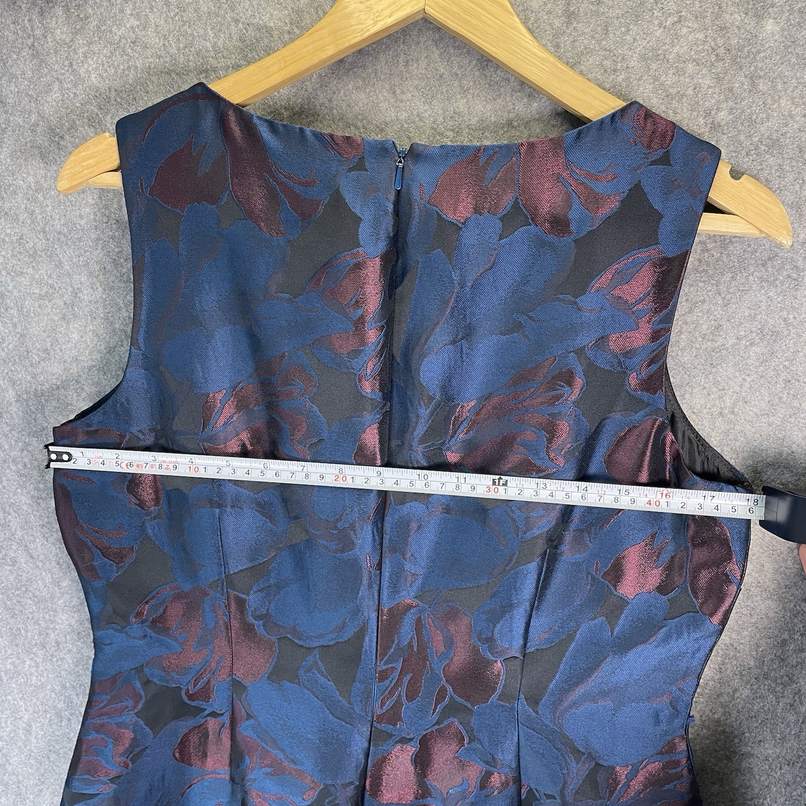 Hobbs London A Line Dress Womens UK 14 Floral Blue Red Pattern Midi Chic