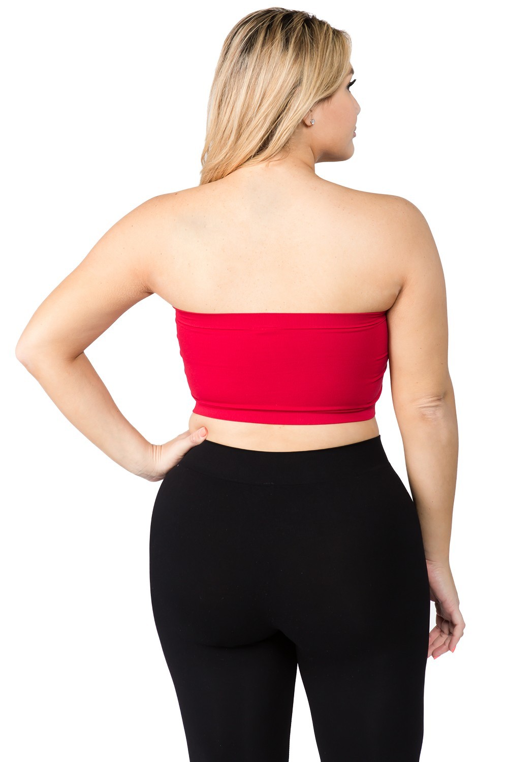 Seamless Solid Cropped Tube Top Bandeau (Plus Size)