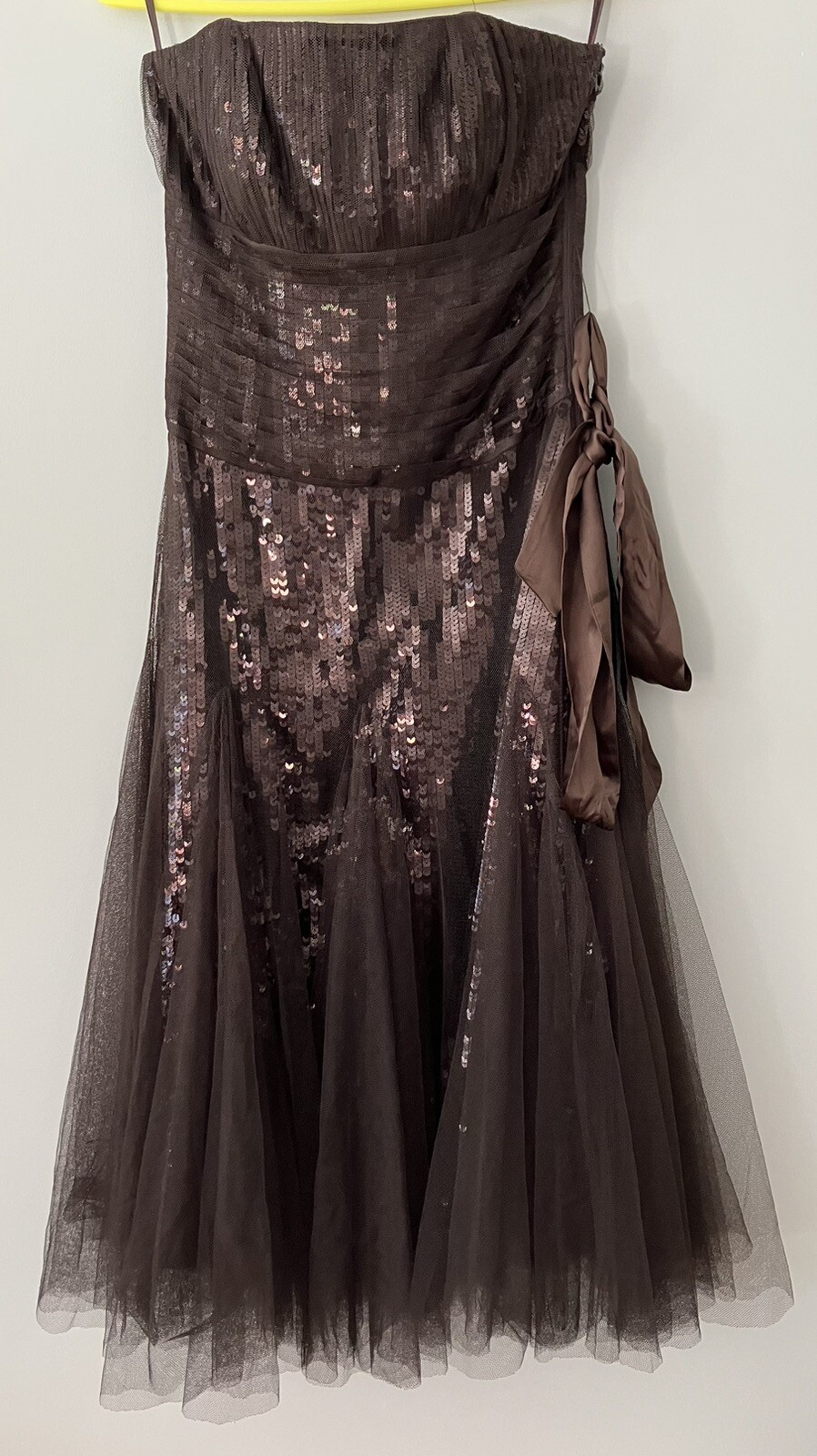 Stunning Monsoon Metallic Brown Sequin Party Cocktail Dress size 8 – Prom Ball