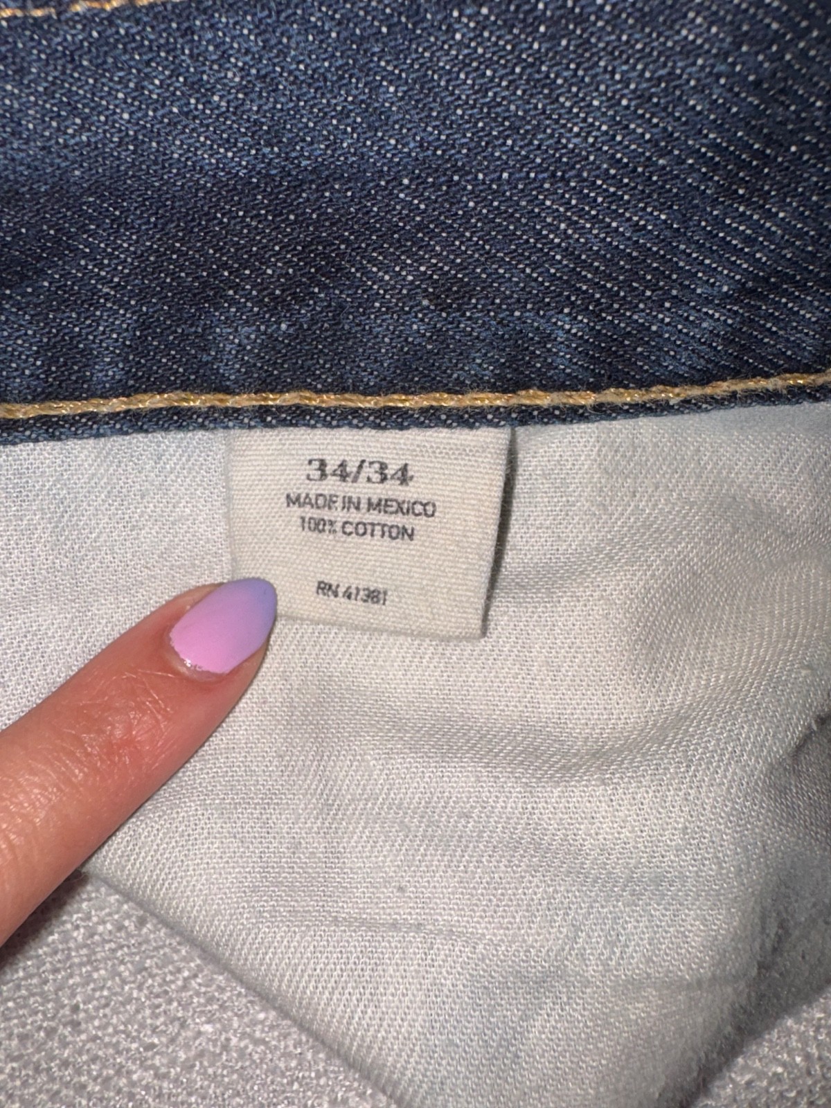 Polo Ralph Lauren Authentic Dungarees Straight Leg Blue Denim Men’s Size 34 X 30