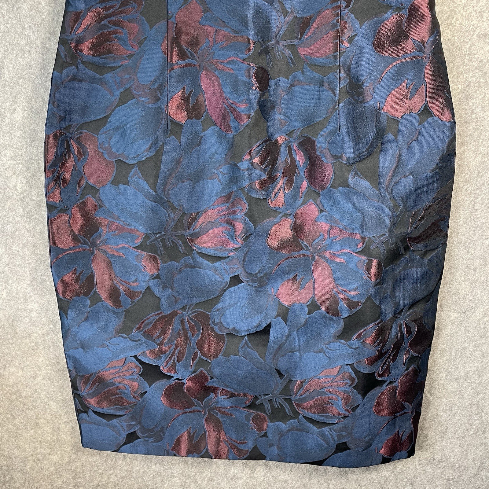 Hobbs London A Line Dress Womens UK 14 Floral Blue Red Pattern Midi Chic