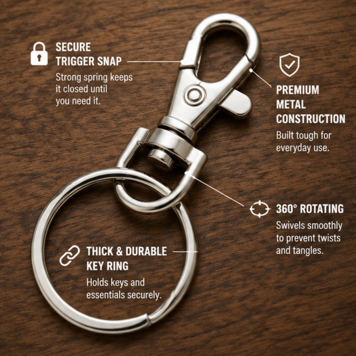 Carry Organization Kit Pouch Swivel Clip Key Ring Portable Backpack Organizer