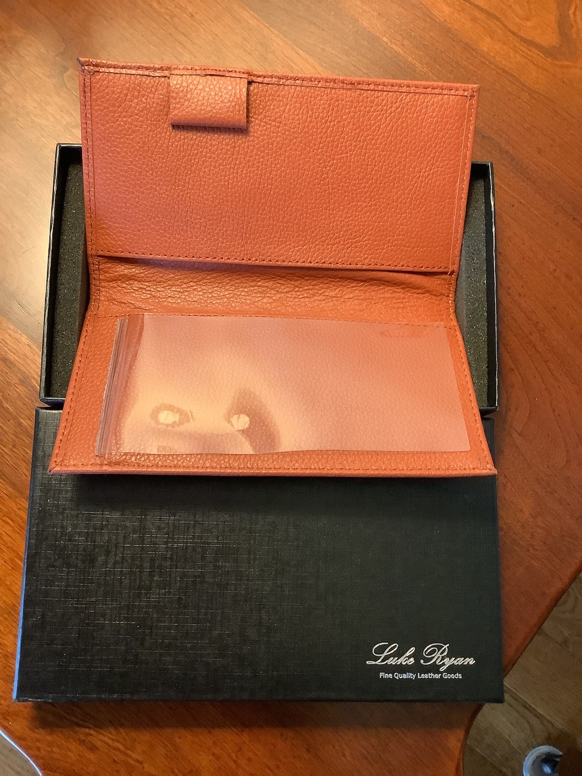 Luke Ryan Fine Quality Leather Checkbook Cover Camel NIB