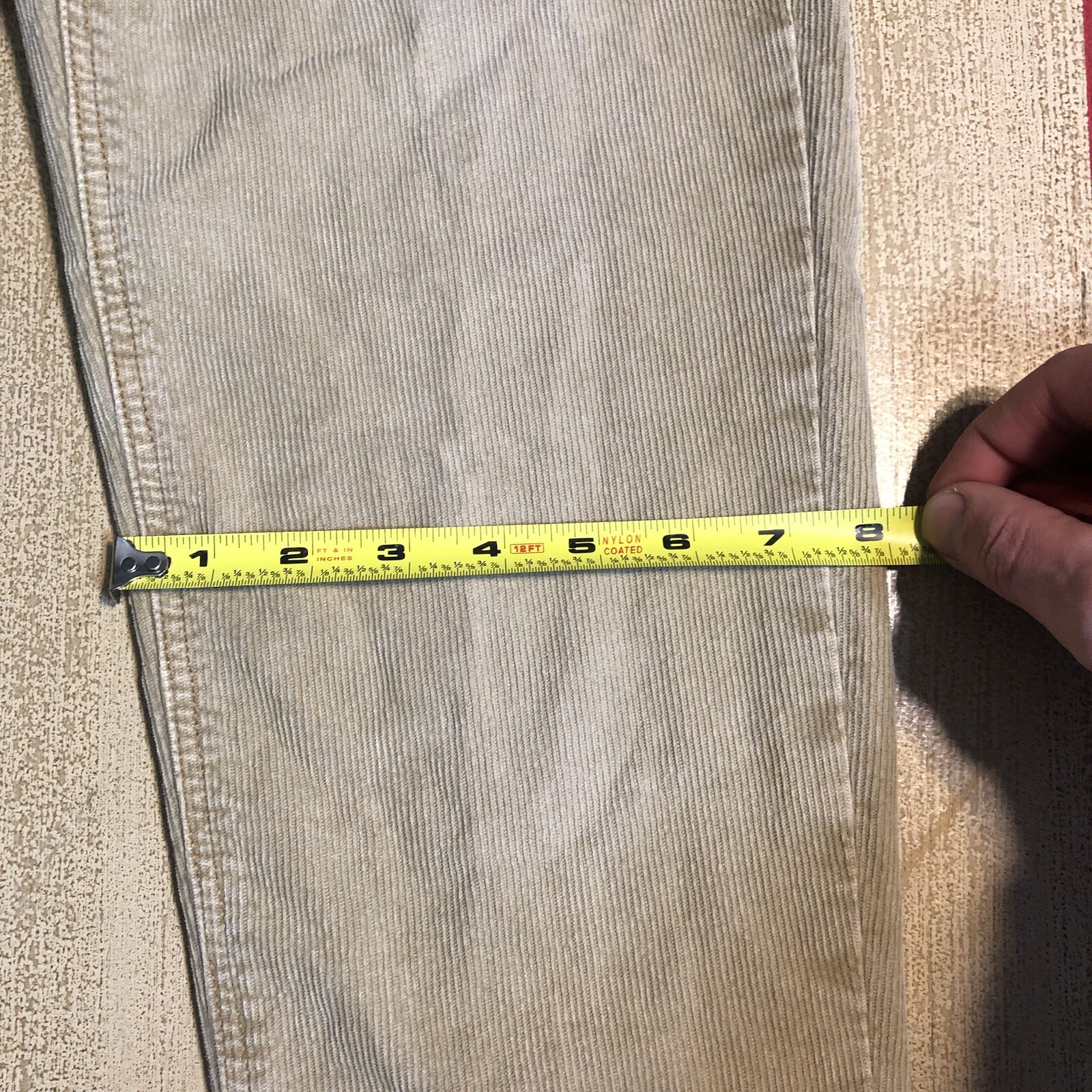 American Eagle Corduroy Pants Womens 00 X 27.5 in Mom Straight Jeans Stretch Tan