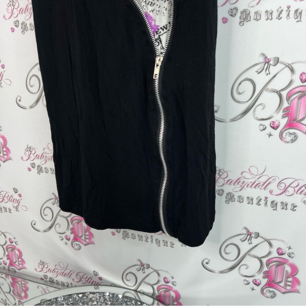 Ae city tank top newspaper print news Black and Purple Graphic Dress with Zipper