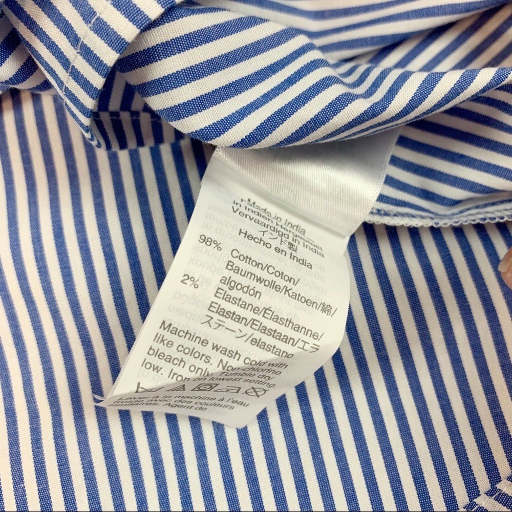 J Crew Long-sleeve ruffleneck top in stripe high neck puff sleeves women XS