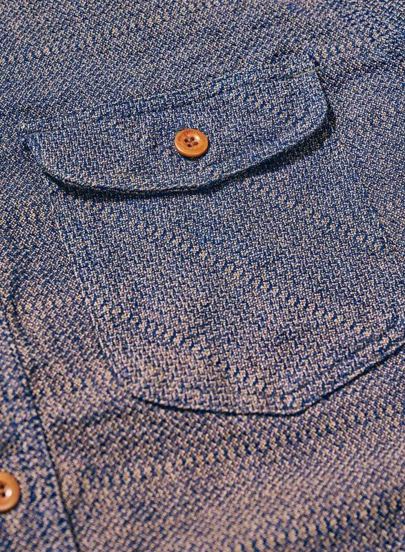 SAMURAI JEANS SSS26-KSK Imadara Work Shirt Long Sleeve Indigo Made in Japan