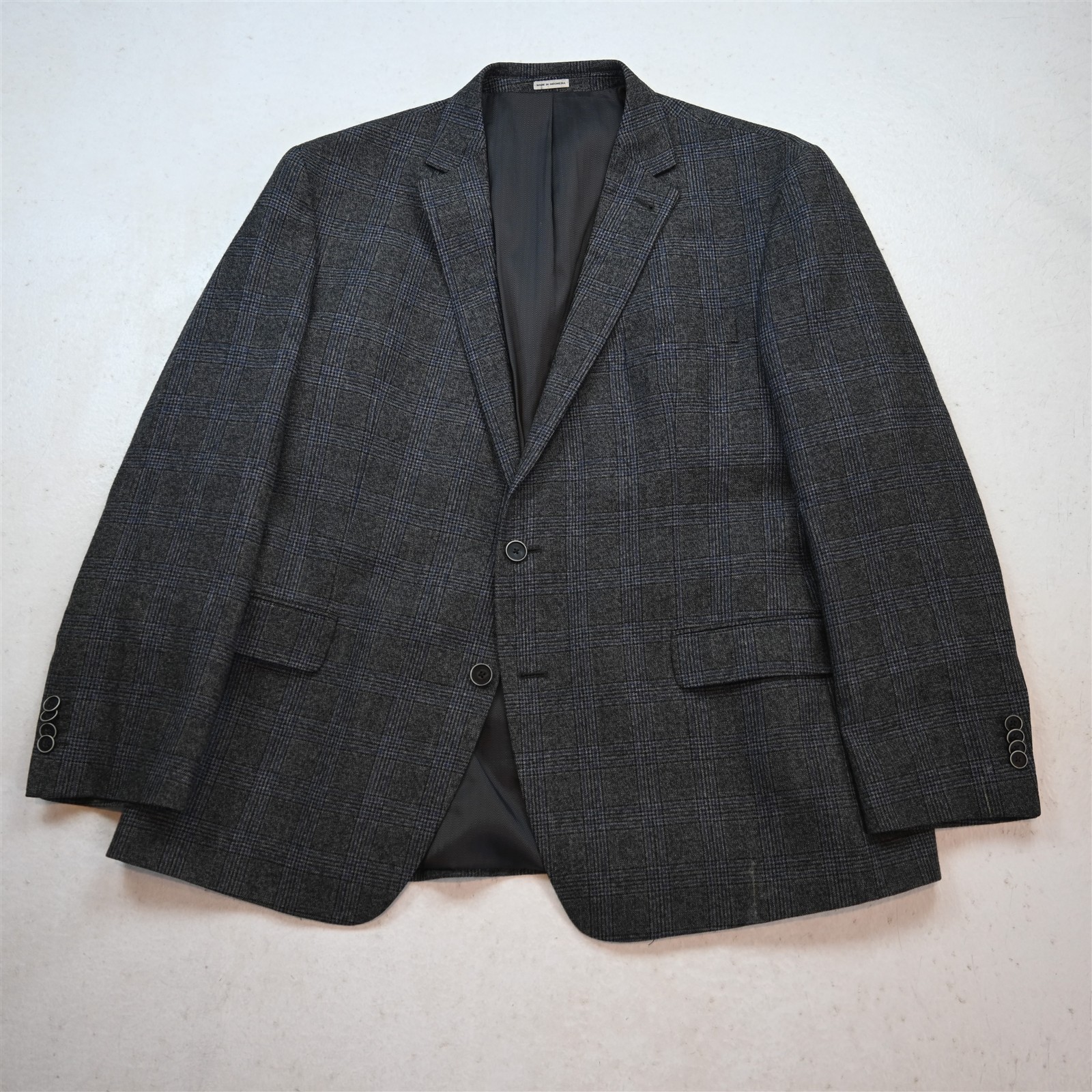 Joseph Abboud 48L Glenn Check Wool Flannel Soft Shoulder Blazer Sport Coat