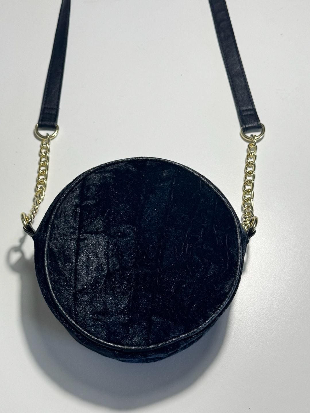 Luv Betsey by Betsey Johnson Black Velvet Round Face Crossbody Bag