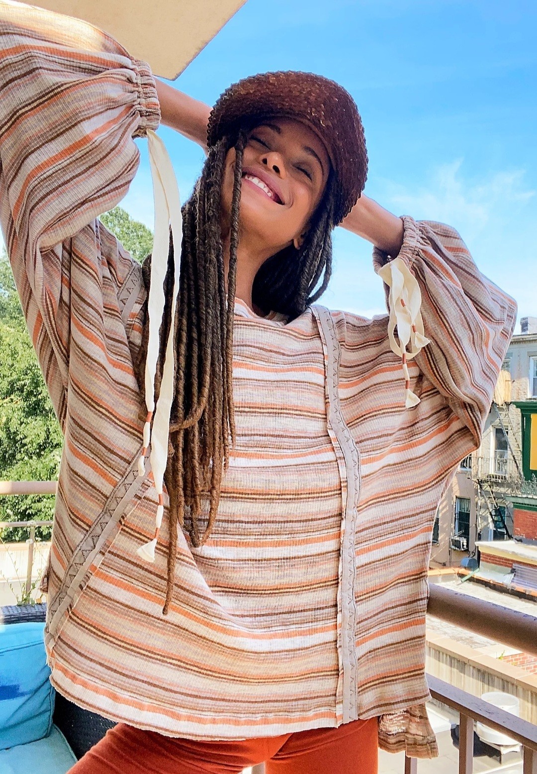 We The Free People Womens Beachy Keen Stripe Oversized Top Slouchy Beachy Medium