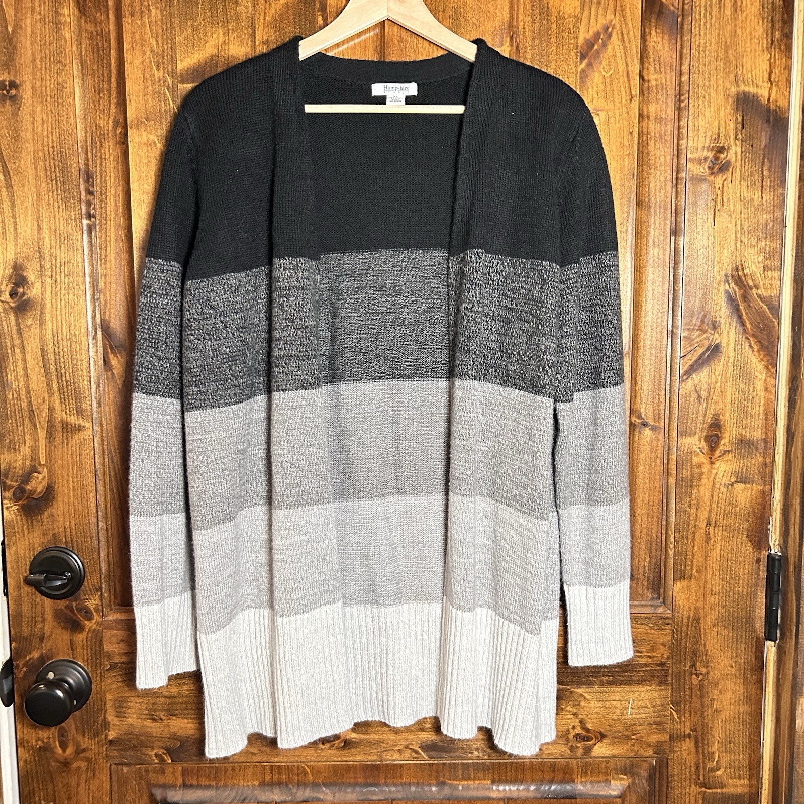 Hampshire Studio Women’s Colorblock Sweater Cardigan Size XL