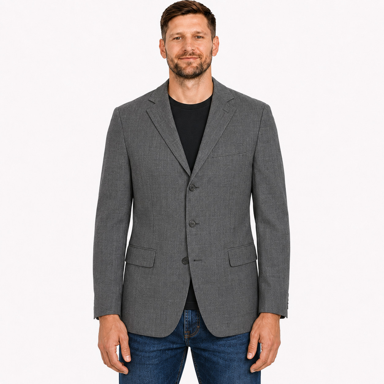 Marks & Spencer Blazer Jacket 44S Silver Grey Wool Smart Casual Formal