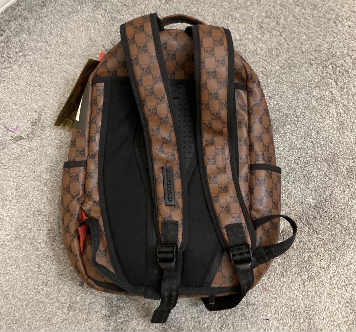 Sprayground Checkered Shark Mouth Backpack Large Laptop Sleeve