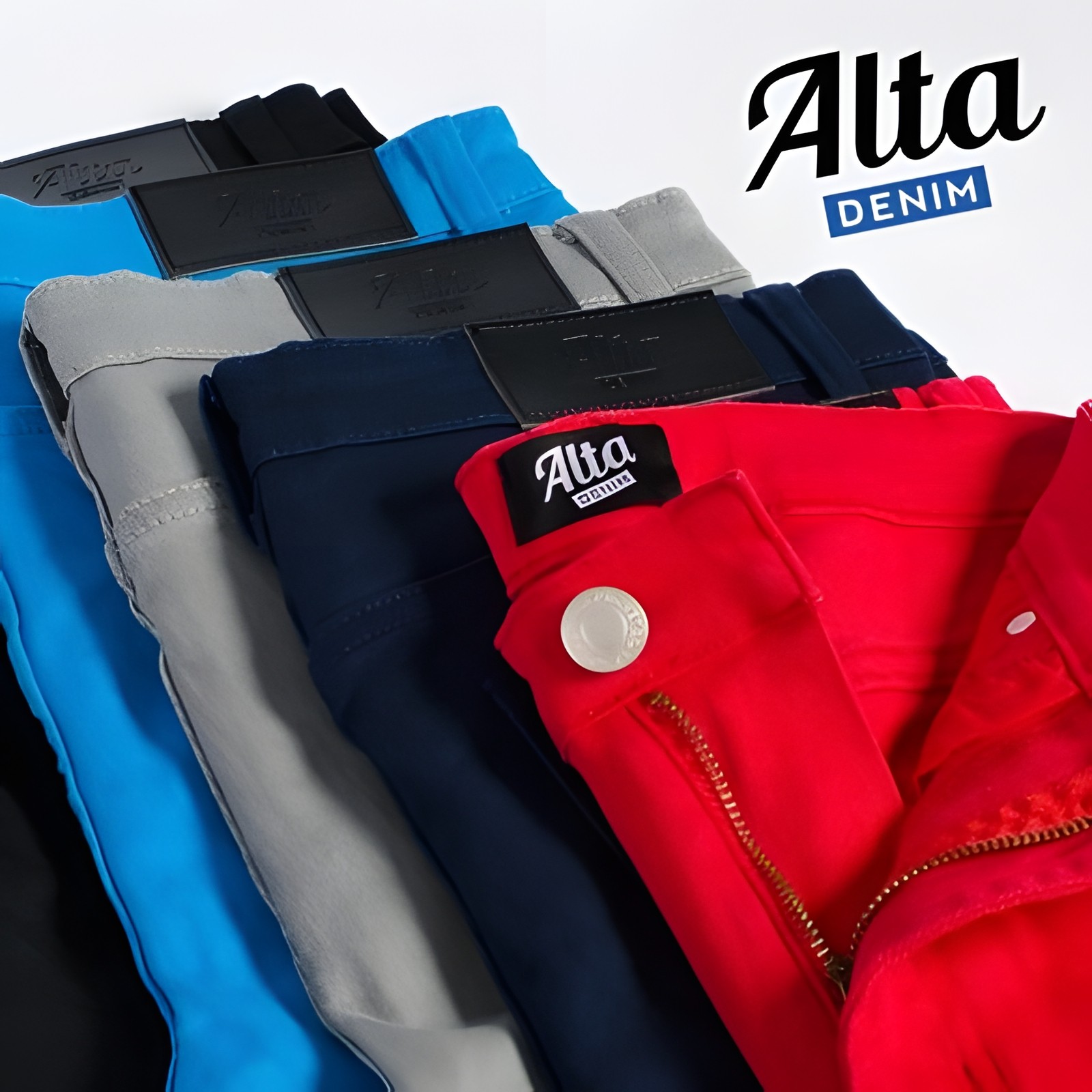 Alta Men Designer Fashion Slim Skinny Fit Stretch Denim Jeans Pants