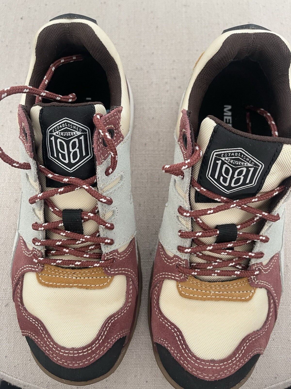 Women’s Merrell 1981 Multi-colored (Burgundy/Grey/Mustard) Walking Shoe Size 6
