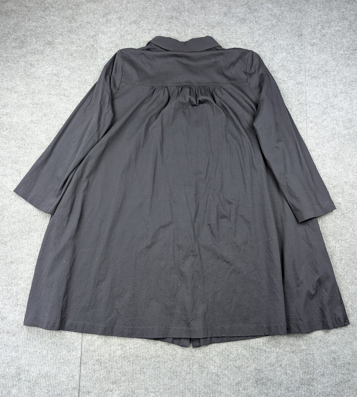 COS Shirt Dress Womens Small Cotton Relaxed Fit Lagenlook Quiet Luxury Navy Blue