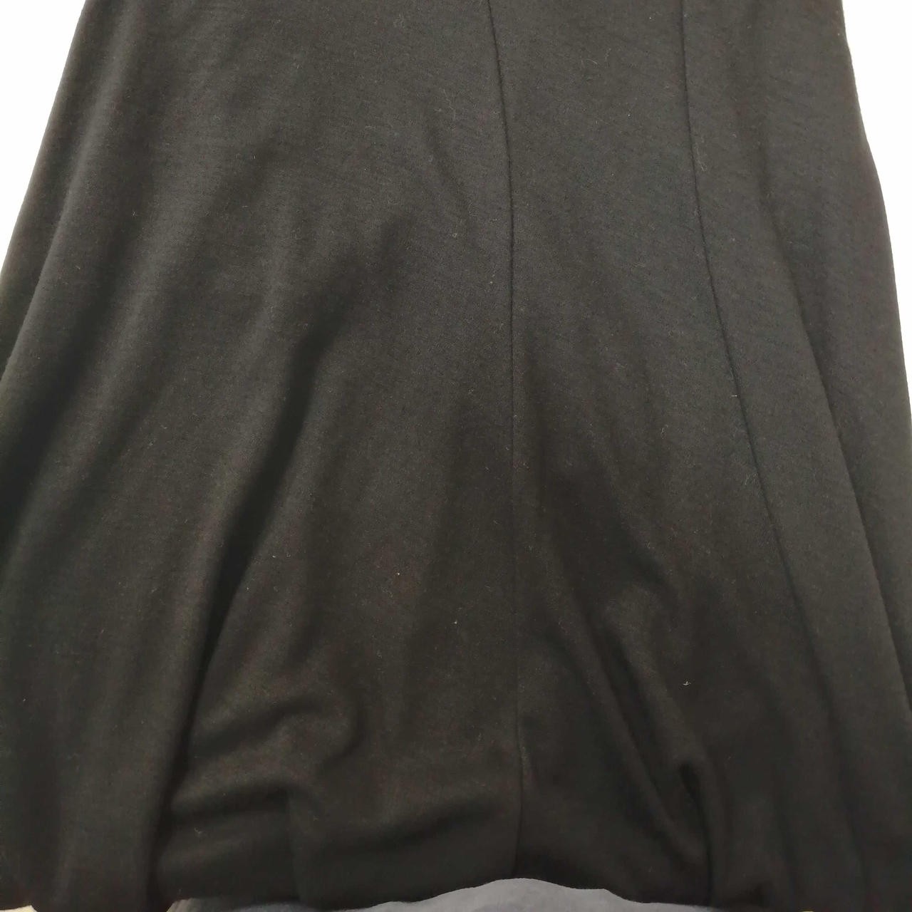 Y’s Wool Dress M Black Unique Asymmetrical Design, Stretch Fabric