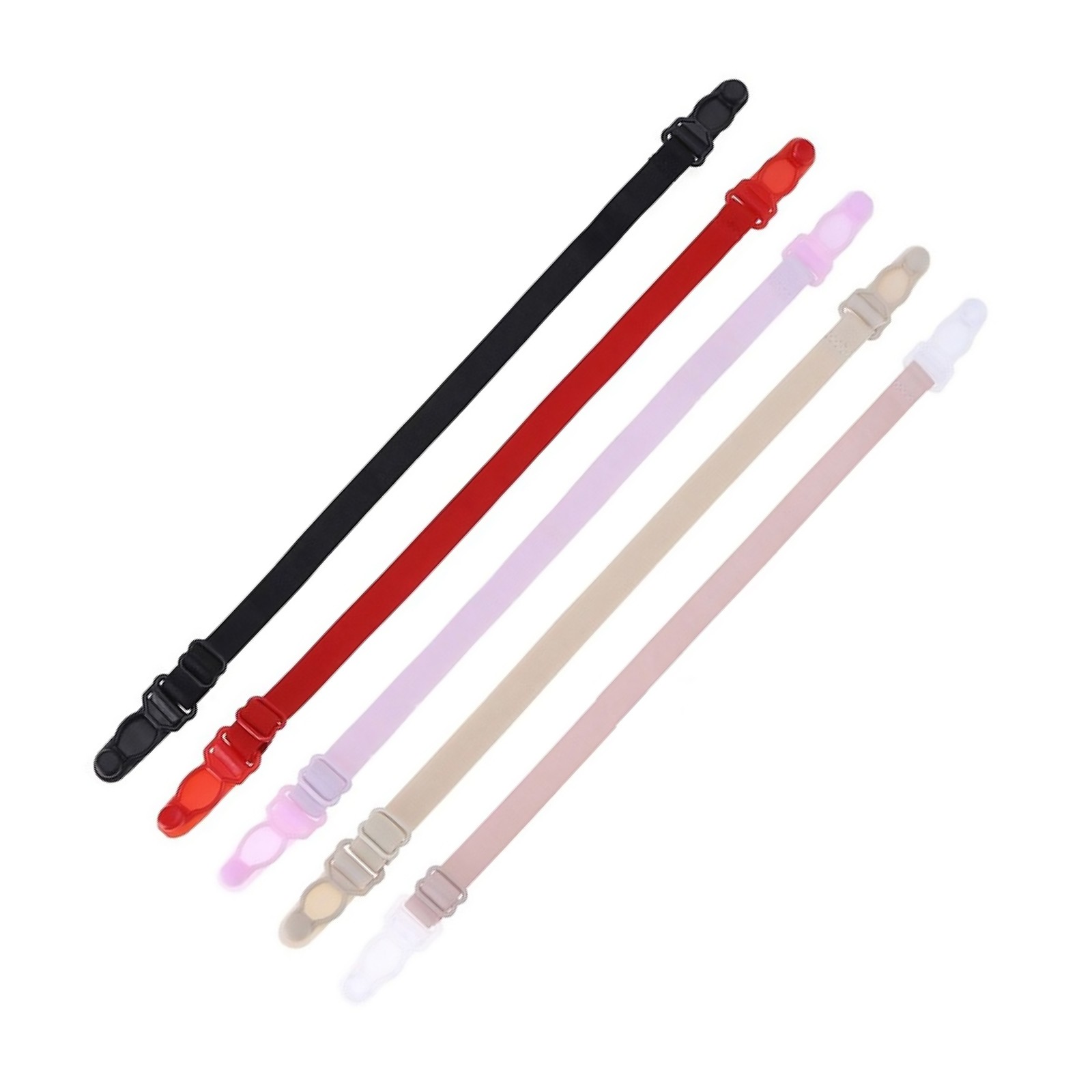5pcs Women Elastic Band Non-Slip Adjustable Bra Straps Holder with Clip F
