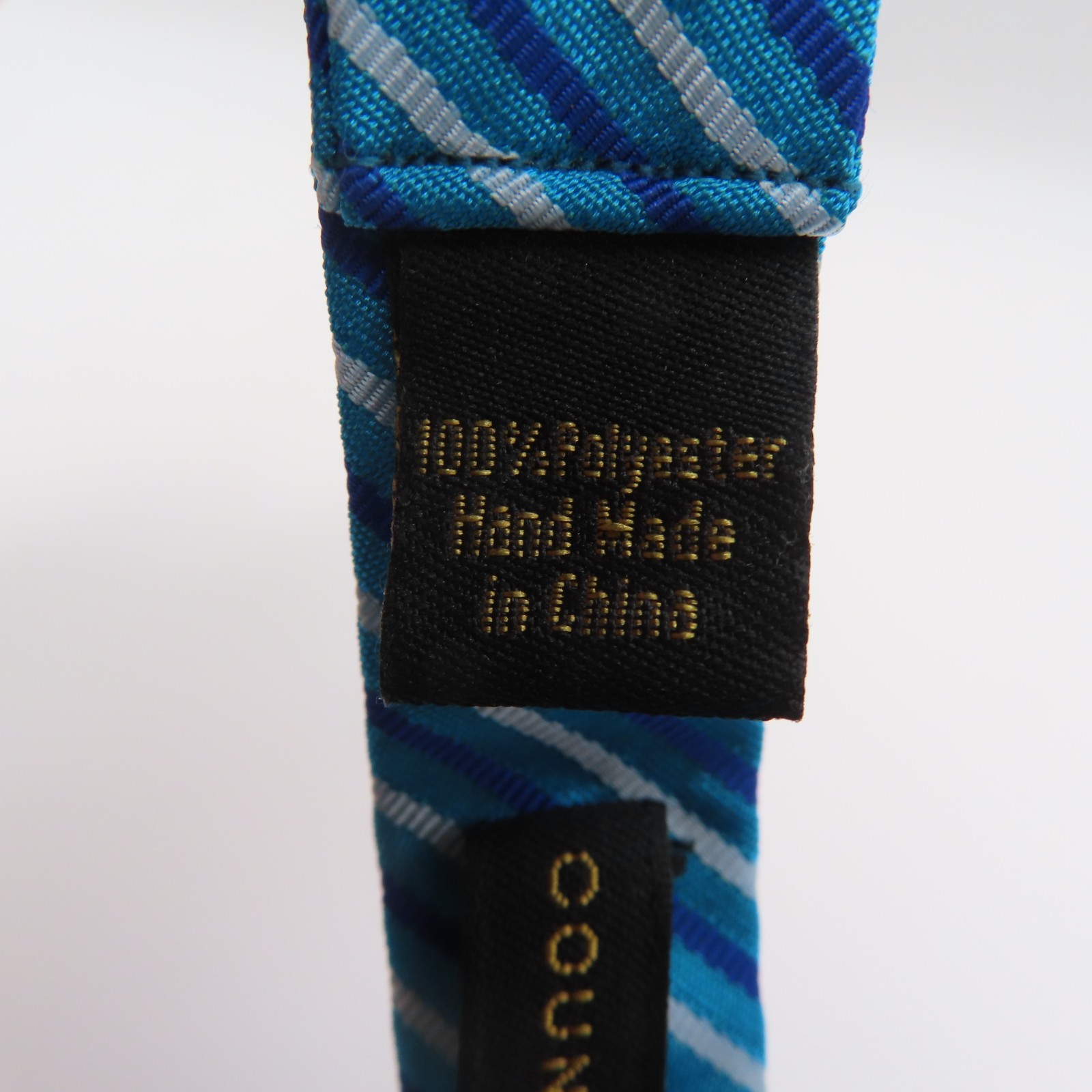 Countess Mara Bow Tie Blue White Striped 2.25″ Wide Pre Tie Polyester
