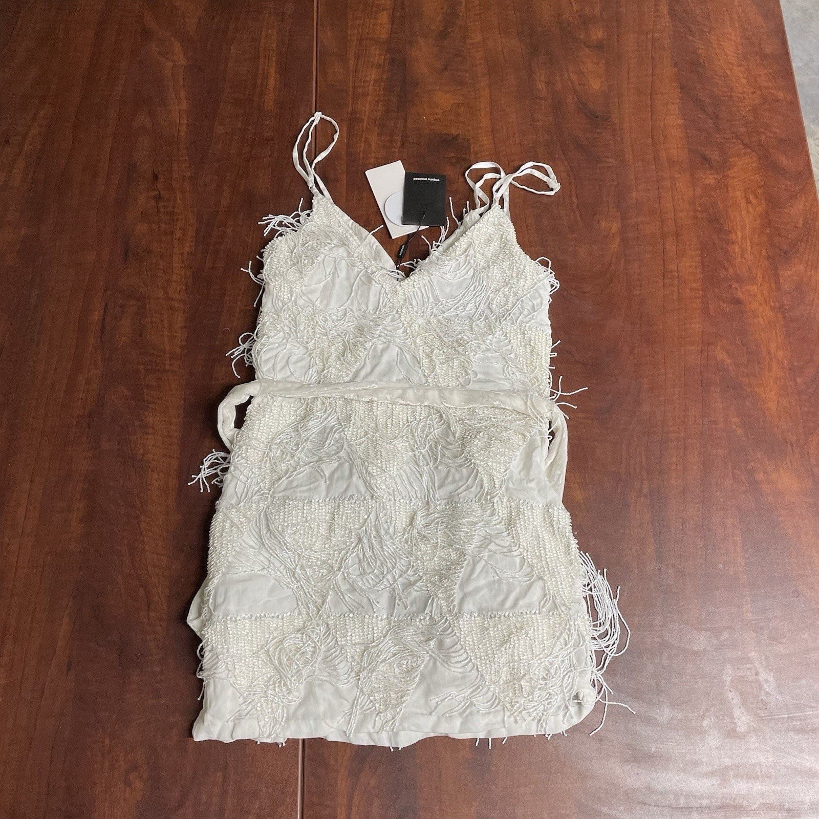 Retrofete Claire Sequin Fringe Flapper Mini Dress Wedding XS Xtra Small