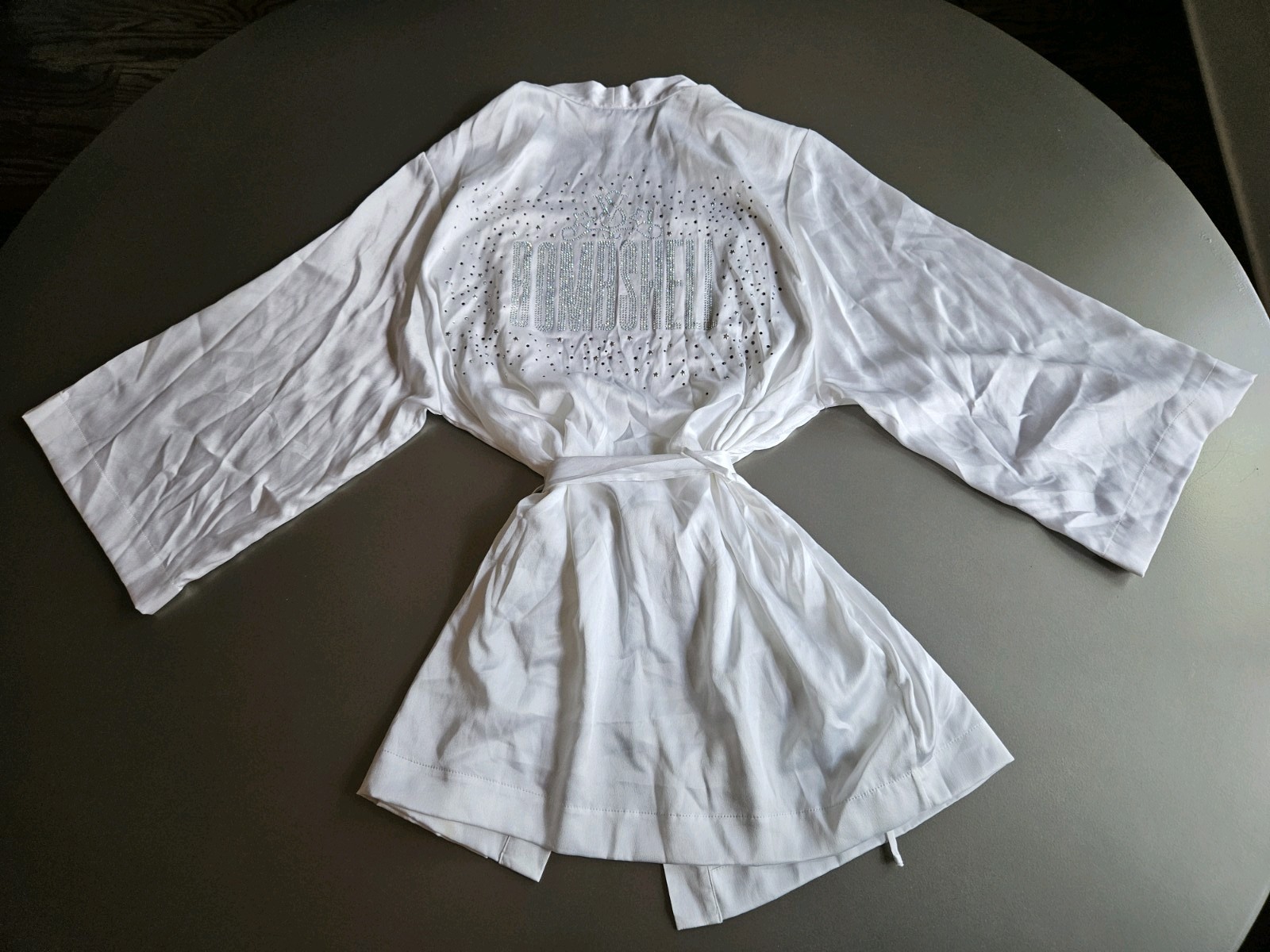Victoria’s Secret Bombshell White Rhinestone Bling Robe 2010 Size XS/S