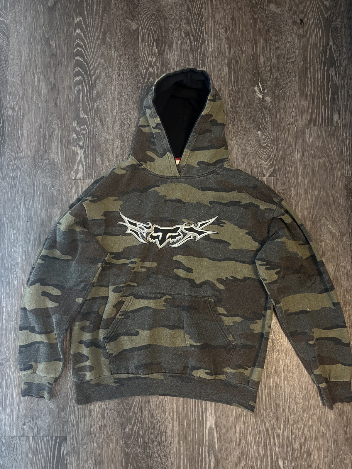 Y2K Fox Racing Camo Tribal Hoodie