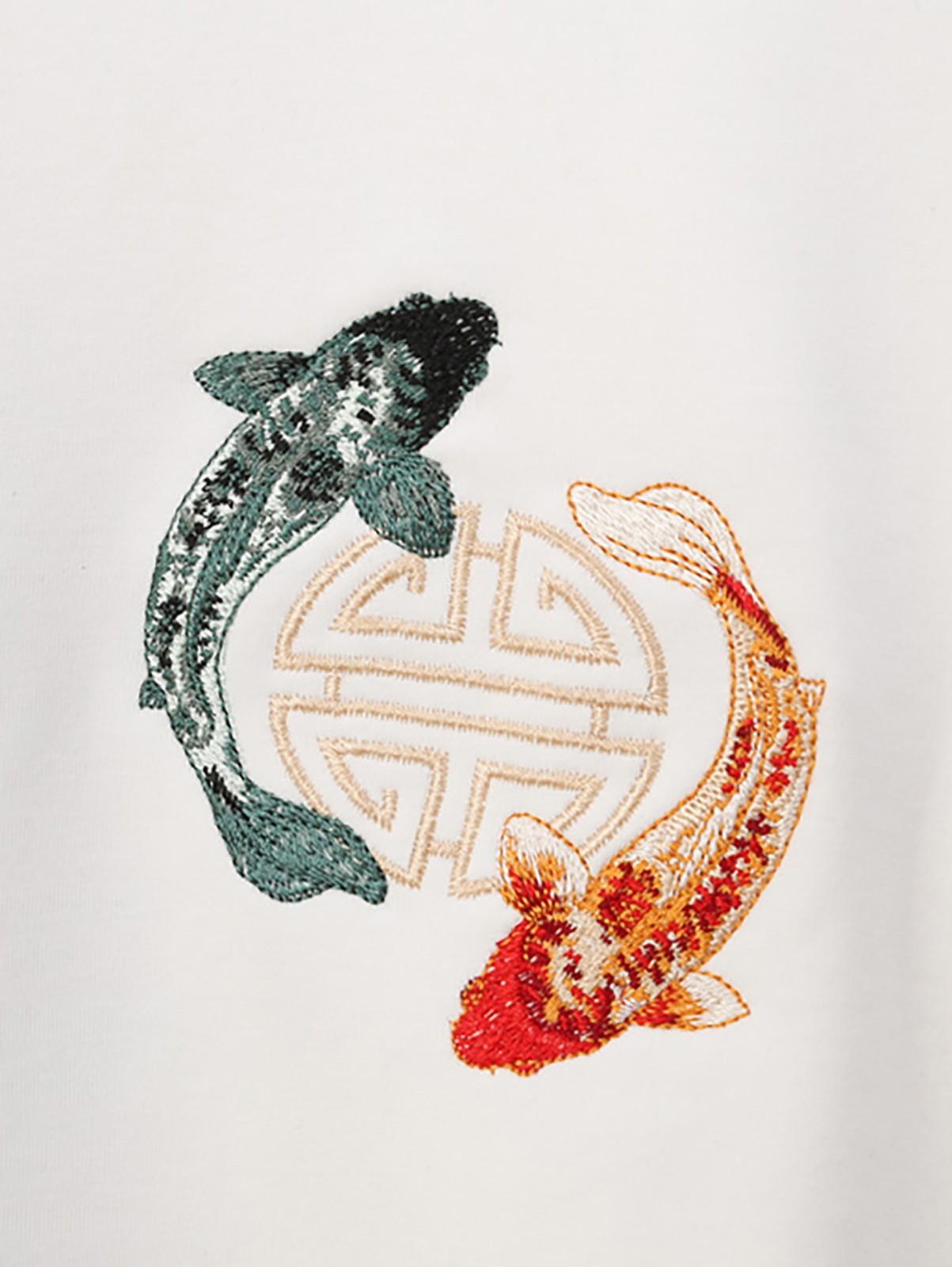 Niepce Men’s Japanese Streetwear Yin-Yang Koi Embroidery Graphic Sweater