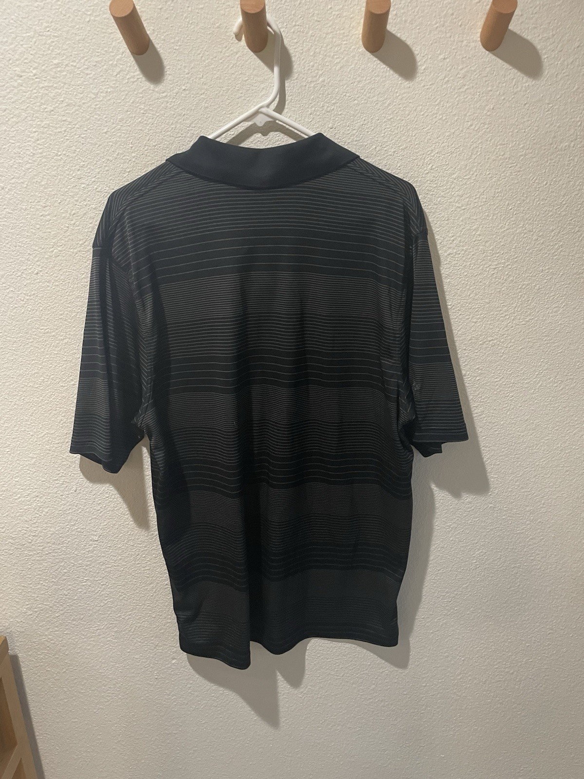 Ashworth Modern Men’s Striped Golf Polo Black Gray L