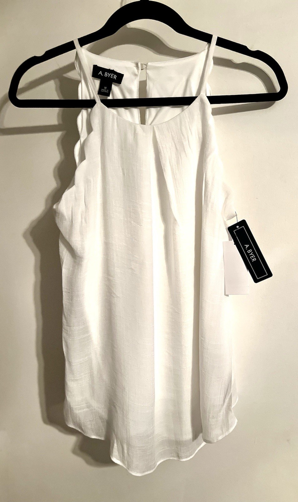A. Byer White Sleeveless Spaghetti Strap Tank Top Women’s Regular Size M