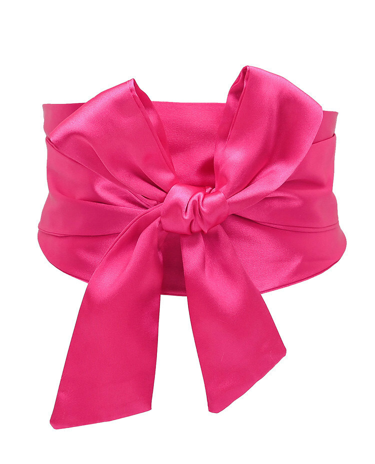 Hot Women Waistband Satin Bowknot High Waist Corset Belt Wide Sash Ribbon Tie Dr