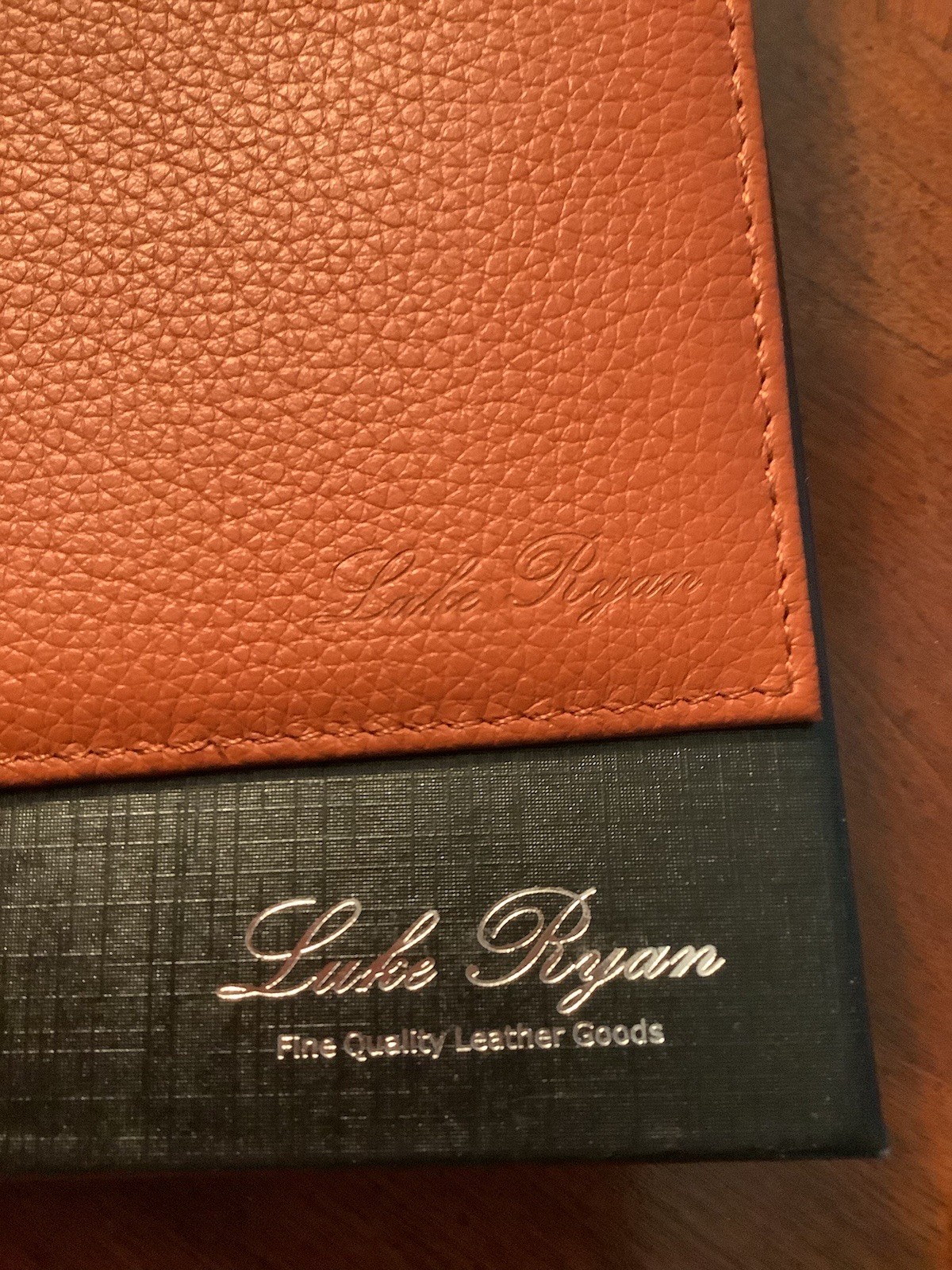 Luke Ryan Fine Quality Leather Checkbook Cover Camel NIB