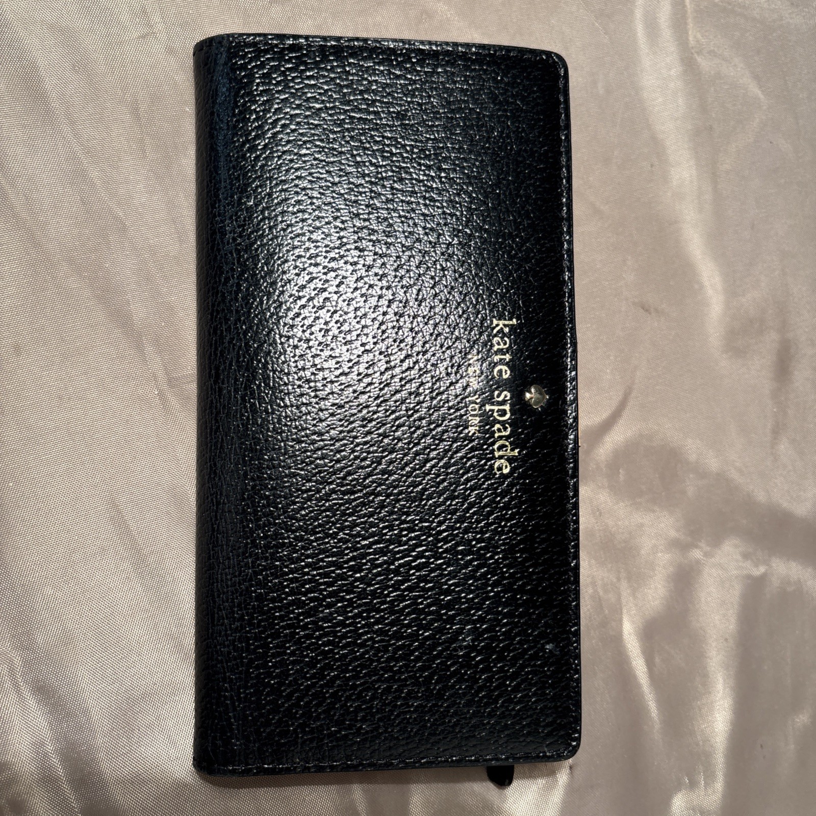 kate spade new york Darcy Bifold Leather Wallet Black 23 Card Slots Sipper Coin