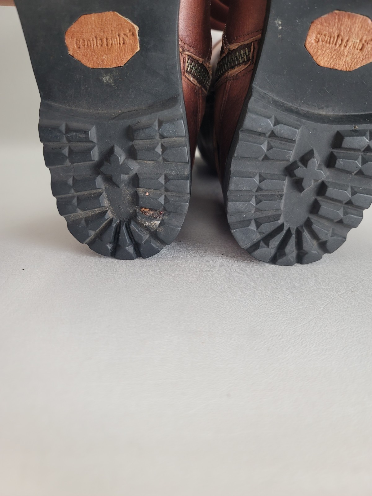 Gentle Souls Brown Camden Moto Double Buckled Up Pebbled Leather Boots Size 8.5
