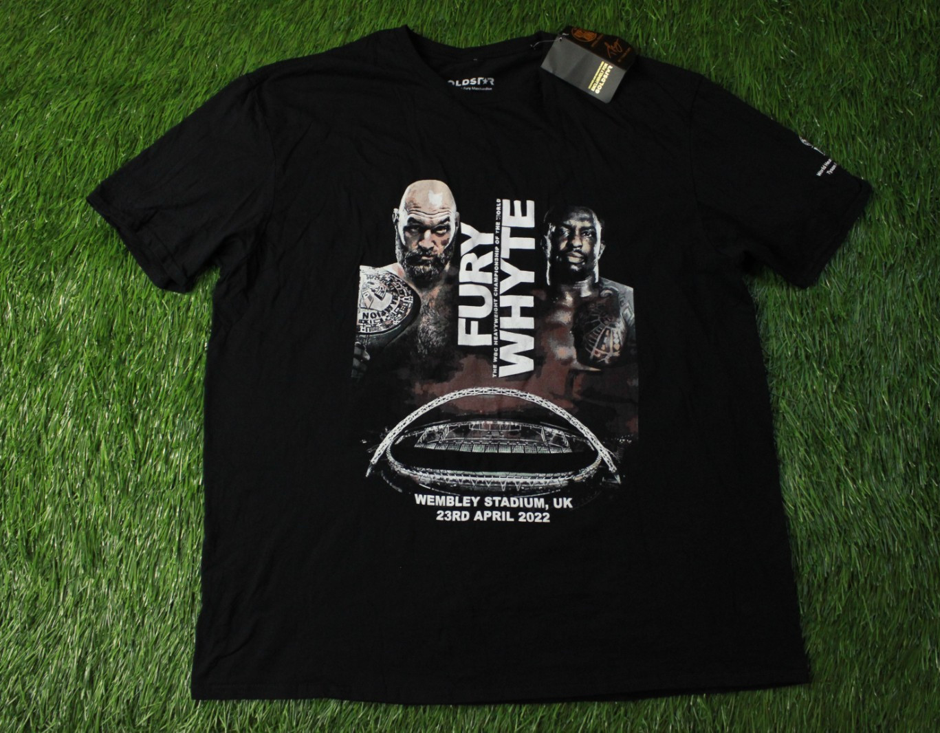 TYSON FURY VS. WHYTE 2022 GYPSY KING BOX BAND SHIRT JERSEY GOLDSTAR SIZE XXXL