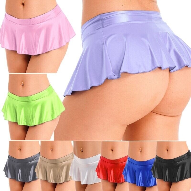 Womens Nightwear Ruffled Miniskirt Skirt Underwear Low Rise Lingerie Pool Sexy