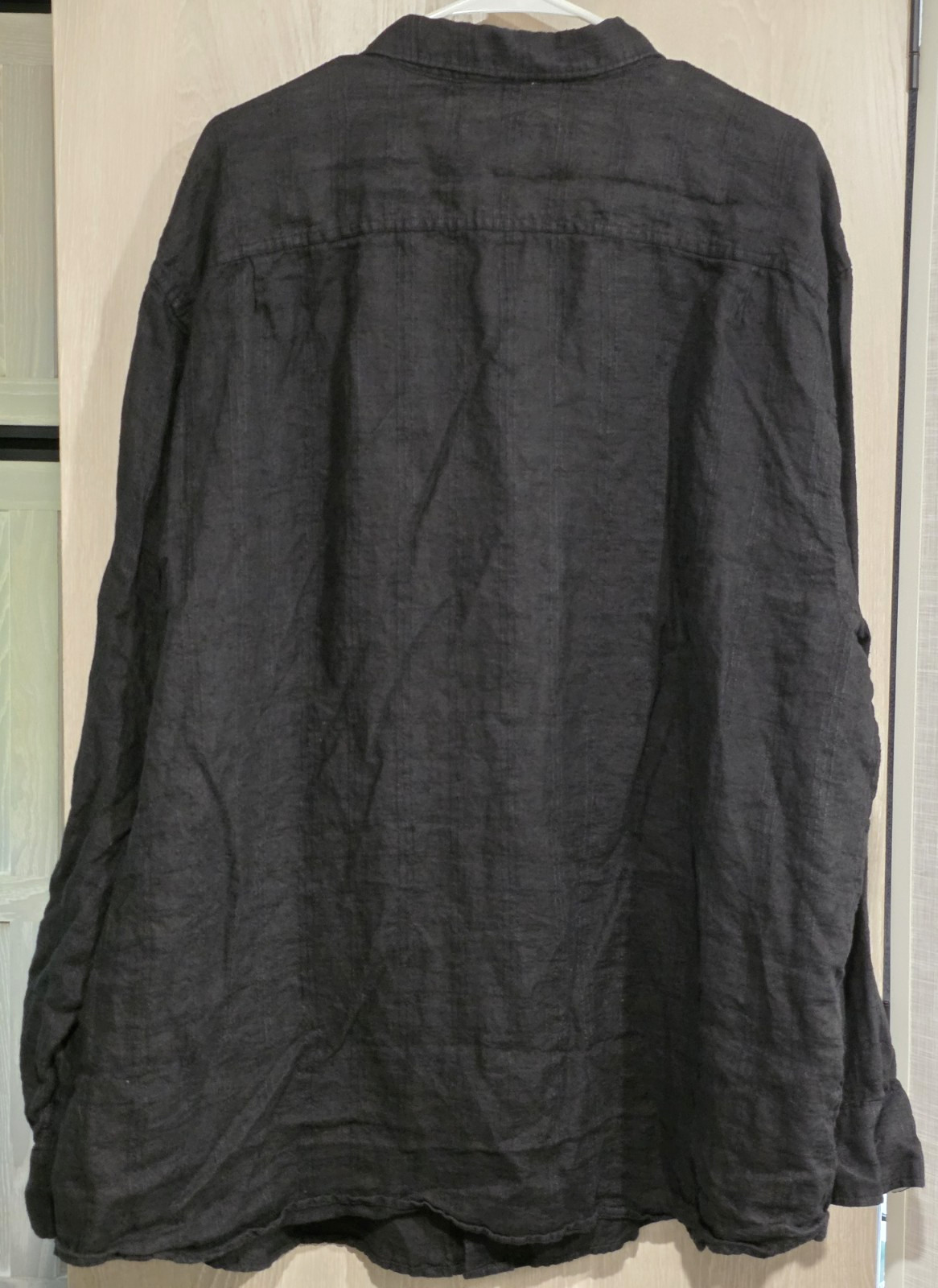 TOMMY BAHAMA Button Front Shirt Men’s 2XLB Black 100% Linen Long Sleeve