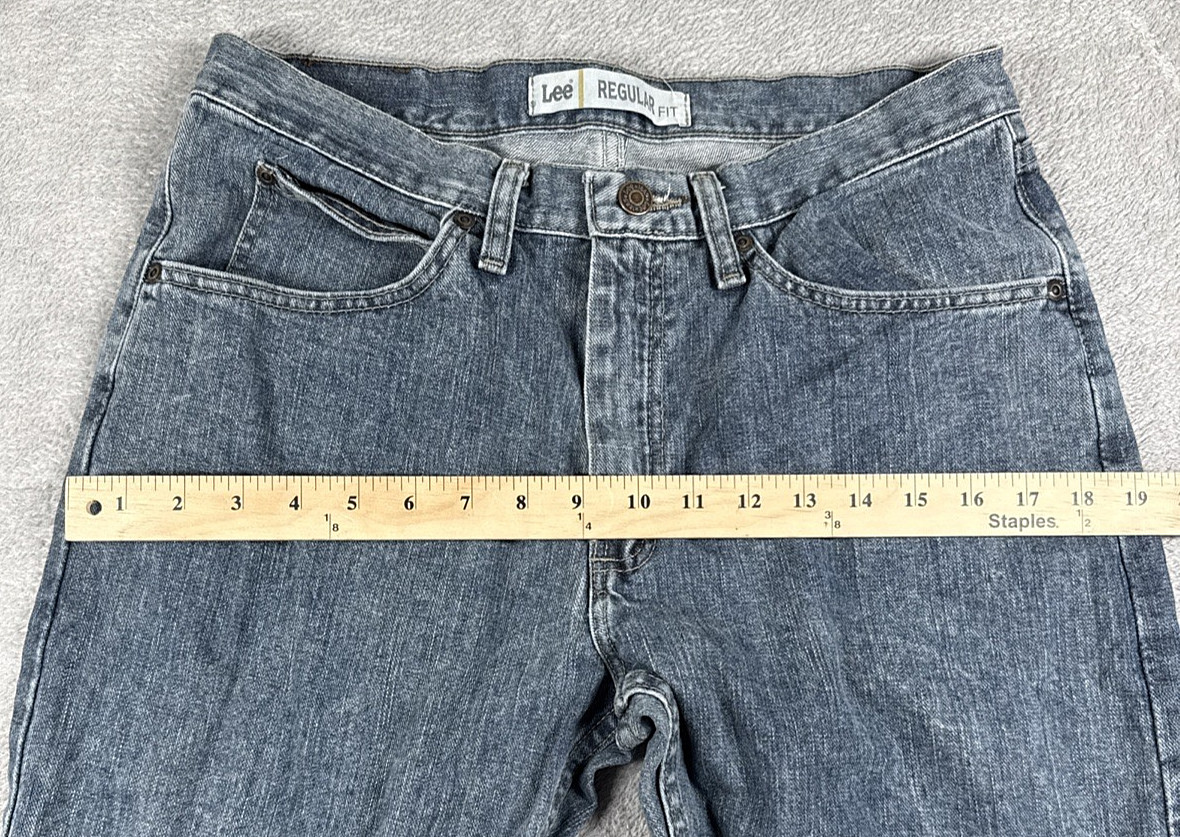 Lee Men’s Regular Fit Straight Leg Jean Pants Stone-Washed Blue Size 32×30