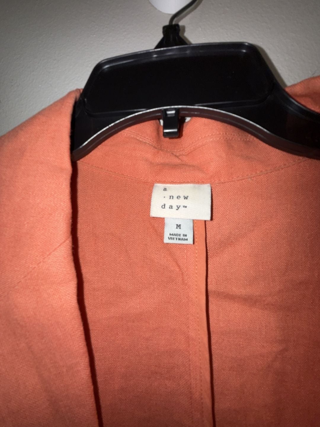 A New Day Linen Blend One Button Blazer in Coral