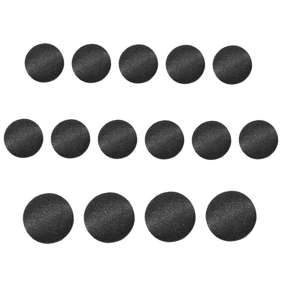 Swordfish 8054 – Tuxedo Suit Buttons Black Smooth Satin Covered 15 Piece Set