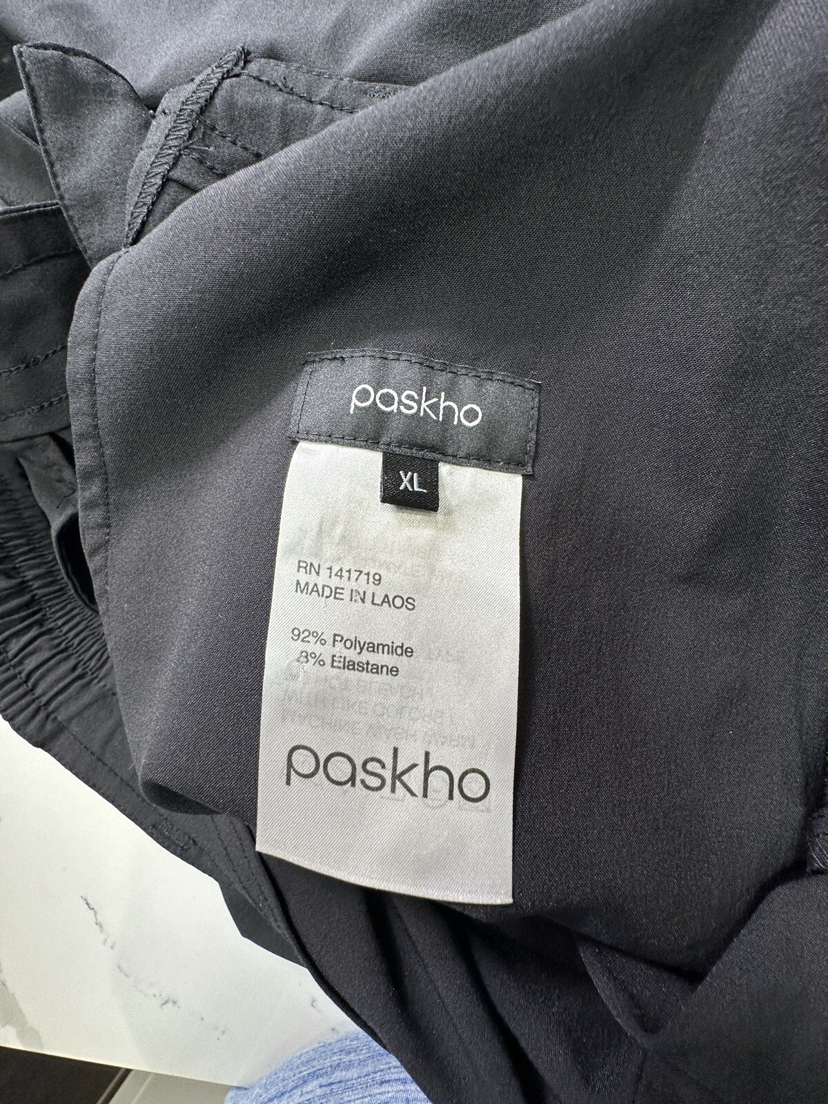Paskho Sanctuary Cropped Pleated Stretch Tech Travel Pants Dark Black Size XL