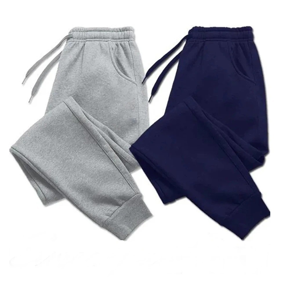 Men’s Casual Pants Autumn Winter Fleece Sweatpants Men Running Jogger Sports-US