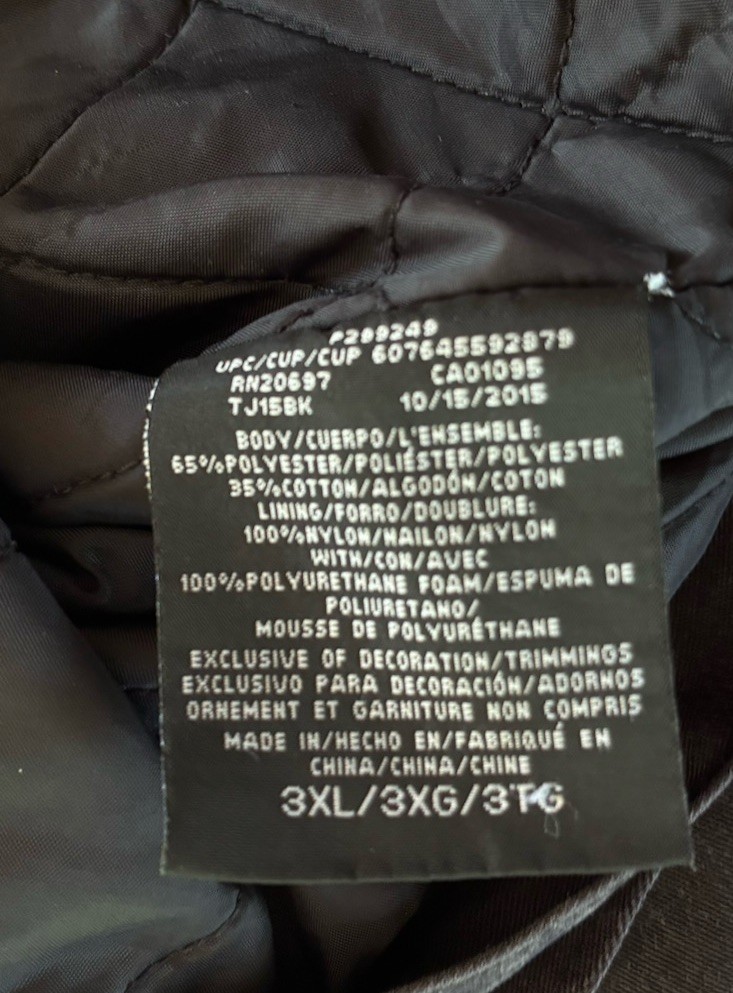 Dickies Insulated Eisenhower Front Zip Jacket – Black, Size 3XL TJ15 Bk