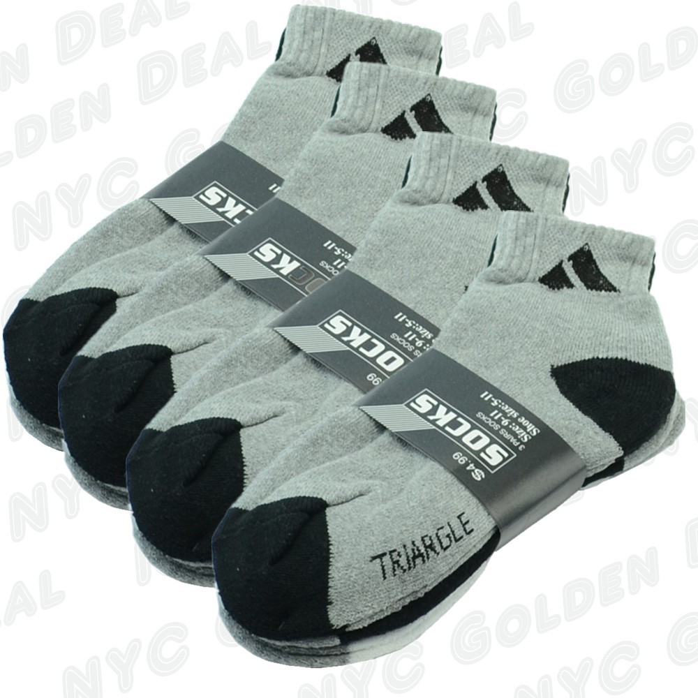 NEW Adi 12 Pairs Sport Ankle/Quarter Crew Mens Socks Cotton low cut Size 10-13