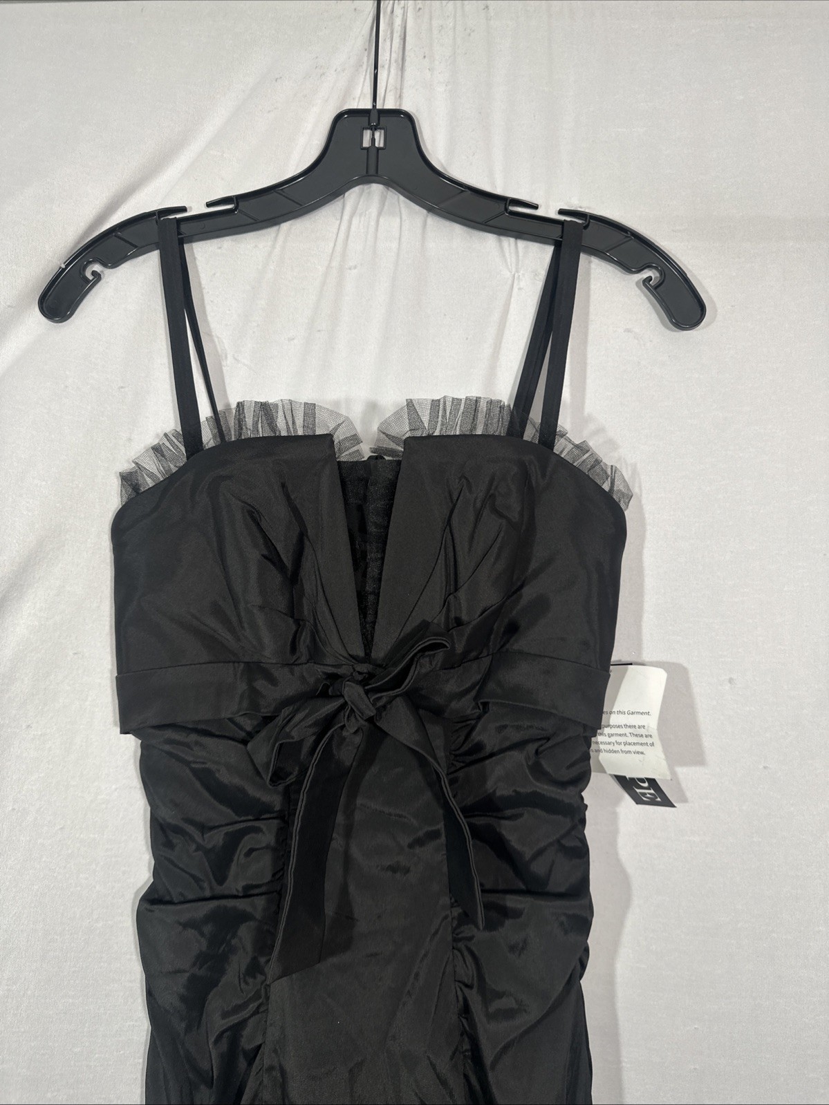NEW XSCAPE [ 6 ] Strapless Taffeta Mermaid Gown with Bow Detail in Black #Q1201