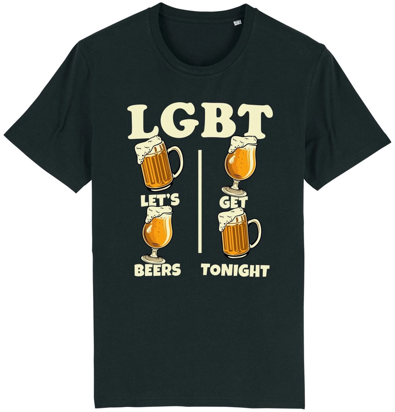 Funny LGBT Lets Get Beer Tonight T-Shirt, Sarcastic Beer Pun Humorous Graphic