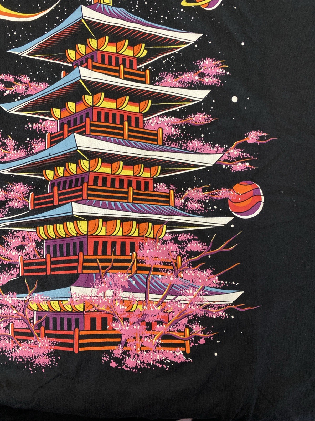 Into The AM Graphic Tee Unisex Black Size 3XL Sakua Galaxy Cherry NWOT
